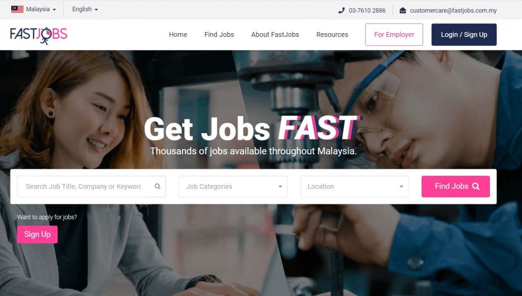 Fastjobs Malaysia website